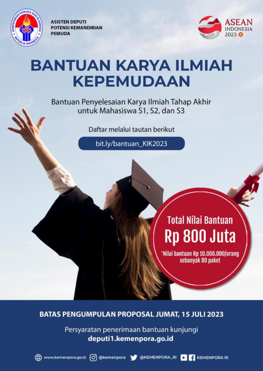 Dana Bantuan untuk Penyusunan Skripsi, Tesis dan Disertasi dari Kemenpora. Ayo Daftarkan!