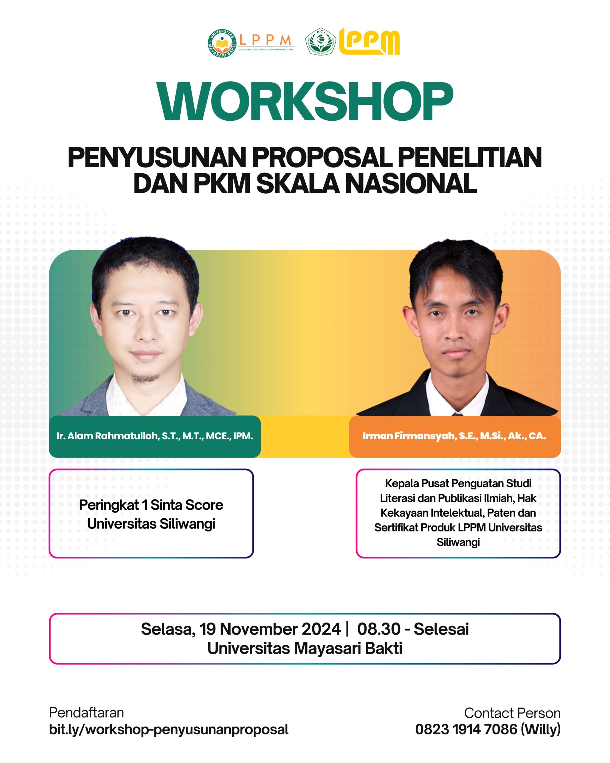 Workshop Penyusunan Proposal Penelitian dan Pengabdian Masyarakat Skala Nasional Berlangsung Sukses