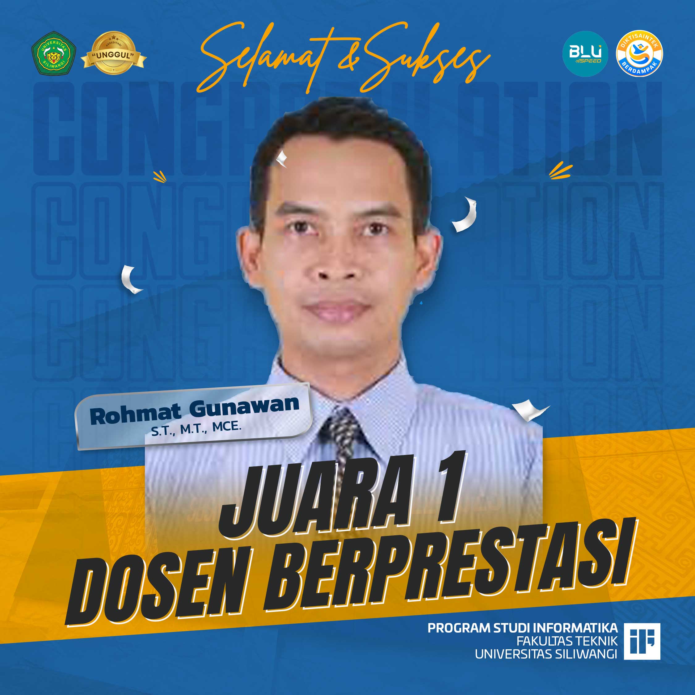 Prodi Informatika Kembali Raih Juara 1 Dosen Berprestasi Tahun 2025