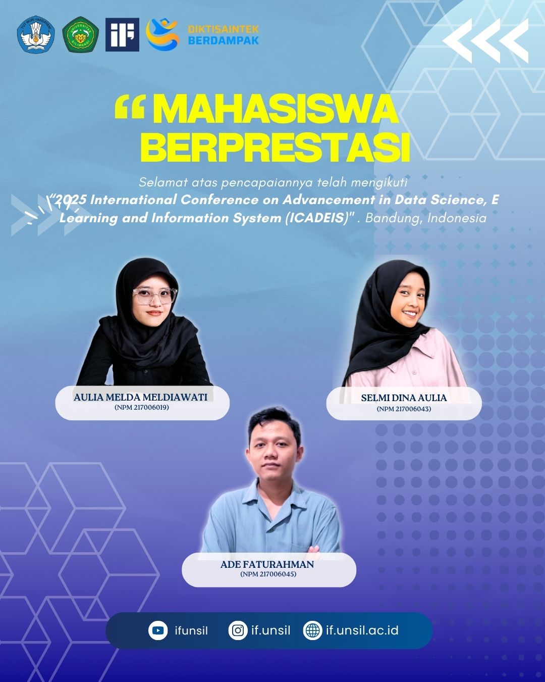 Mahasiswa Prodi Informatika Mengikuti Conference International – 2025 International Conference on Advancement in Data Science, E Learning and Information System (ICADEIS)