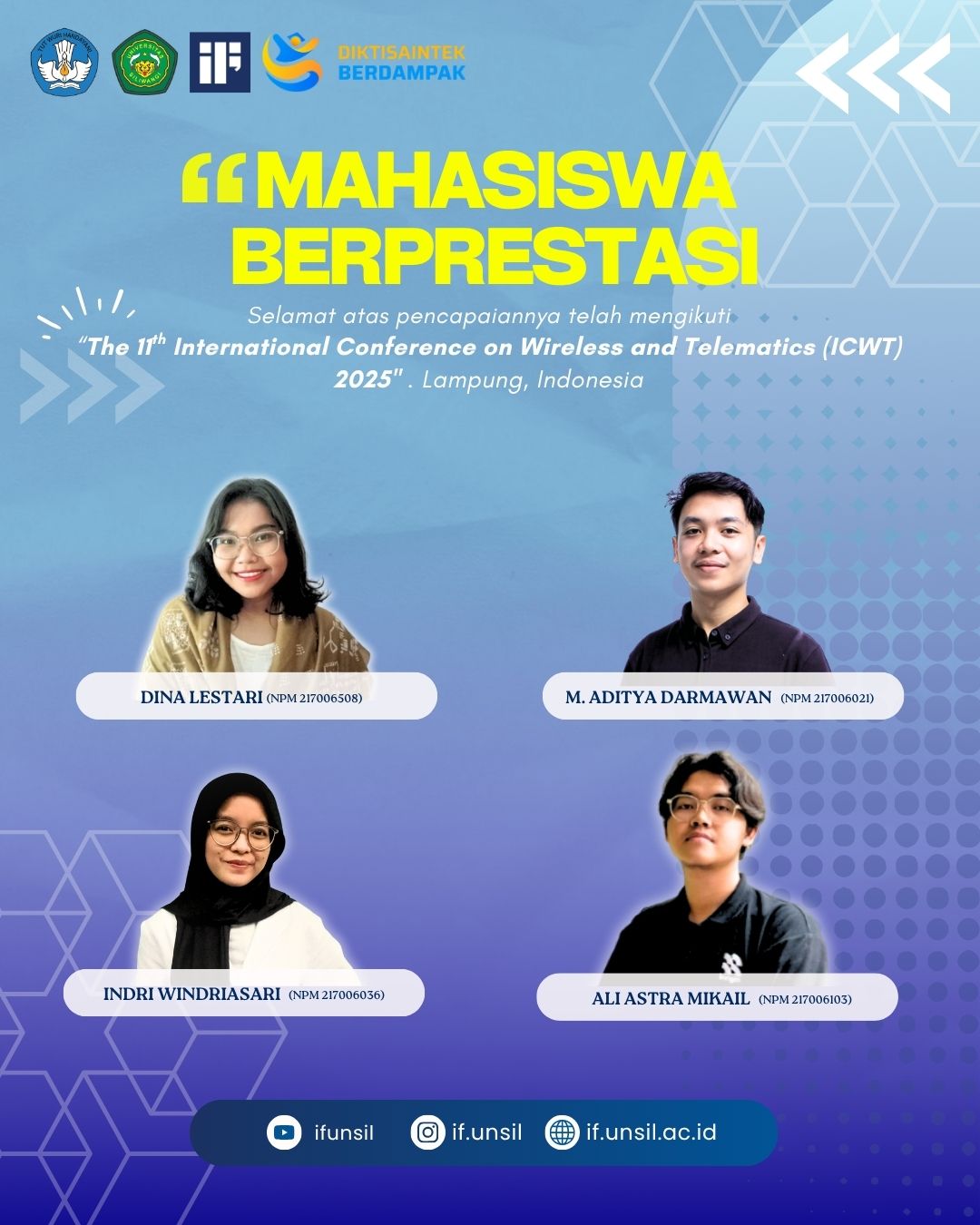 Mahasiswa Prodi Informatika Mengikuti Conference International – The 11th International Conference on Wireless and Telematics (ICWT)